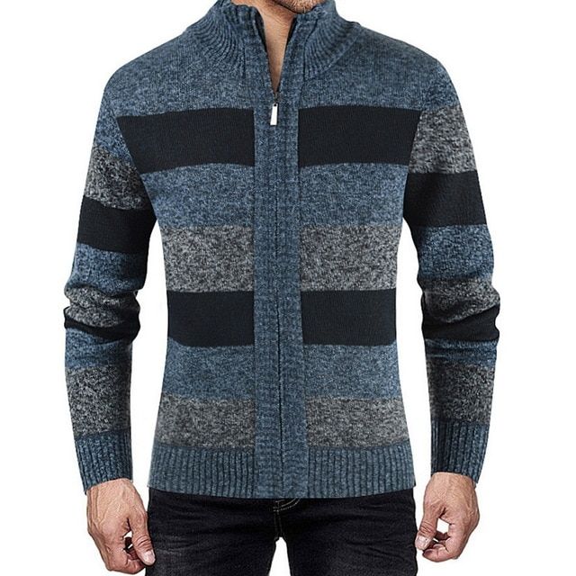 Clothing Sweater For Mens Cardigan Slim Fit Zip Knitwear