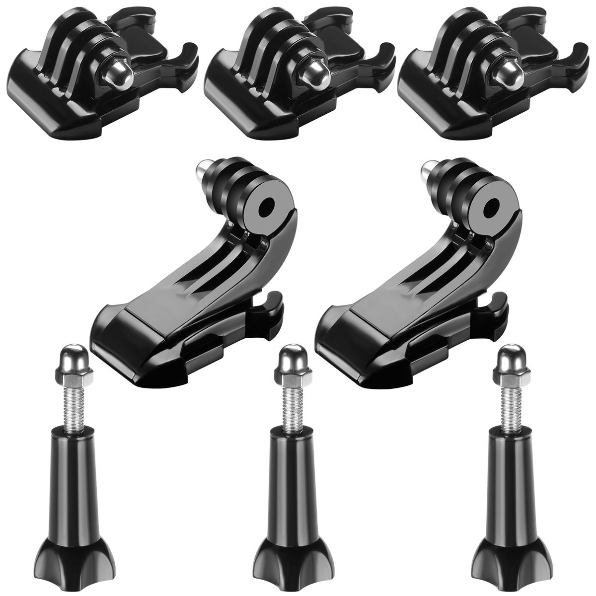 8-in-1 Accessory Kit For Gopro, Buckle Clip Basic Mount, Vertical Surface Quick Mounting J-Hook Buckle Mount, Long Thumb Screw For GoPro Hero 9 8 Max 7 6 5 AKASO APEMAN Campark SJCAM