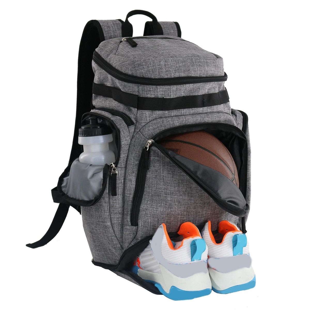 Basketball Backpack Bag  For Ball Training Equipment Grey