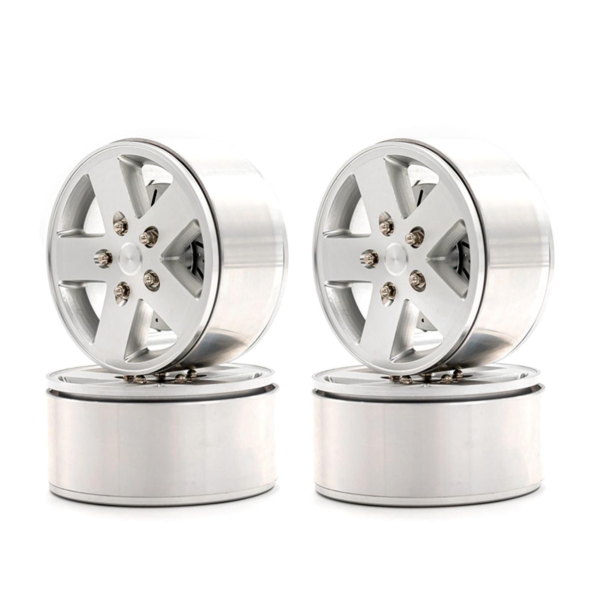 Aluminum Alloy Wheel Rim Beadlock Wheel Rims Hub 4pcs 2.2inch Replacement for 1/10 TRX4 Axial SCX10 90046 SCX10 III AXI03007 AXI03003 RC Car