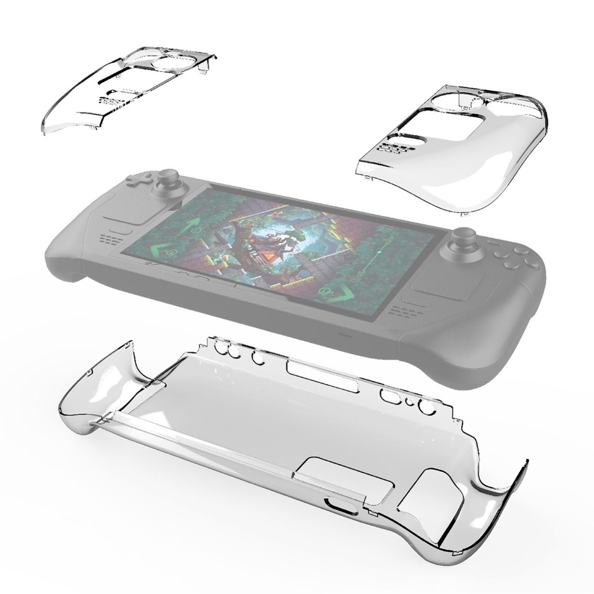 Split Crystal Case For Steam Deck Game Console