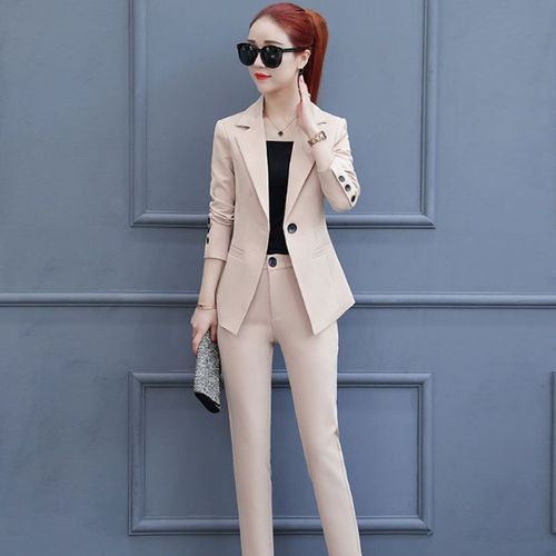 Women Two Pieces Ladies Business Casual Trouser Suits