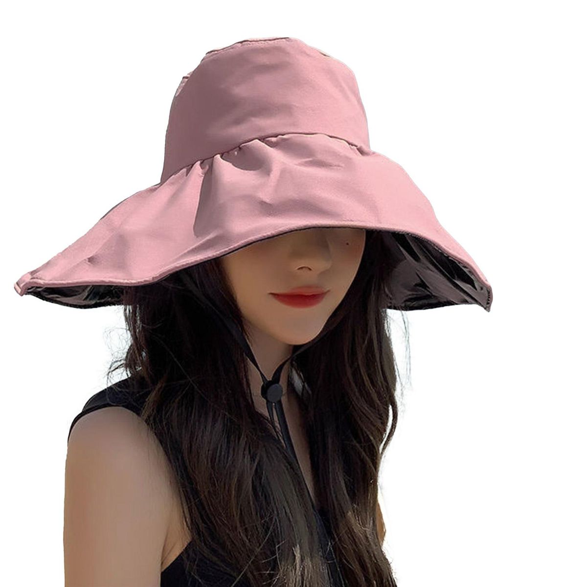 Bucket Hat Summer Flexible Wide Brim Hat Pink