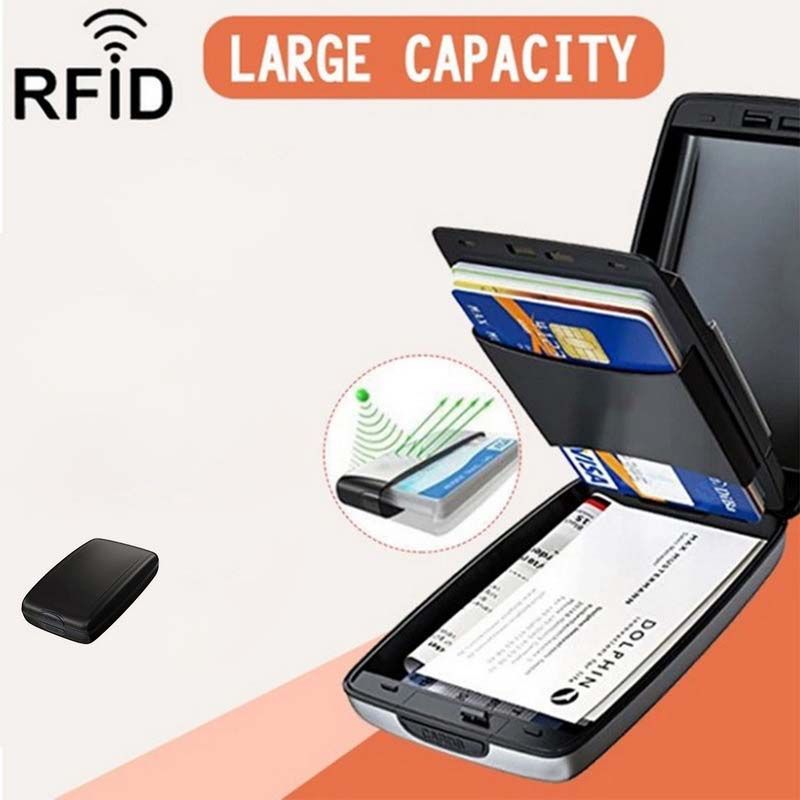 Aluminum Alloy Wallet Multi Card Holder, Bank Card & Business Card Holder BLACK