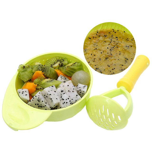 Mash N' Feed Toddler Baby Weaning Solid Healthy Food Fruit Veggie Grinder Processor Puree Masher Bowl- Gift For Baby Shower