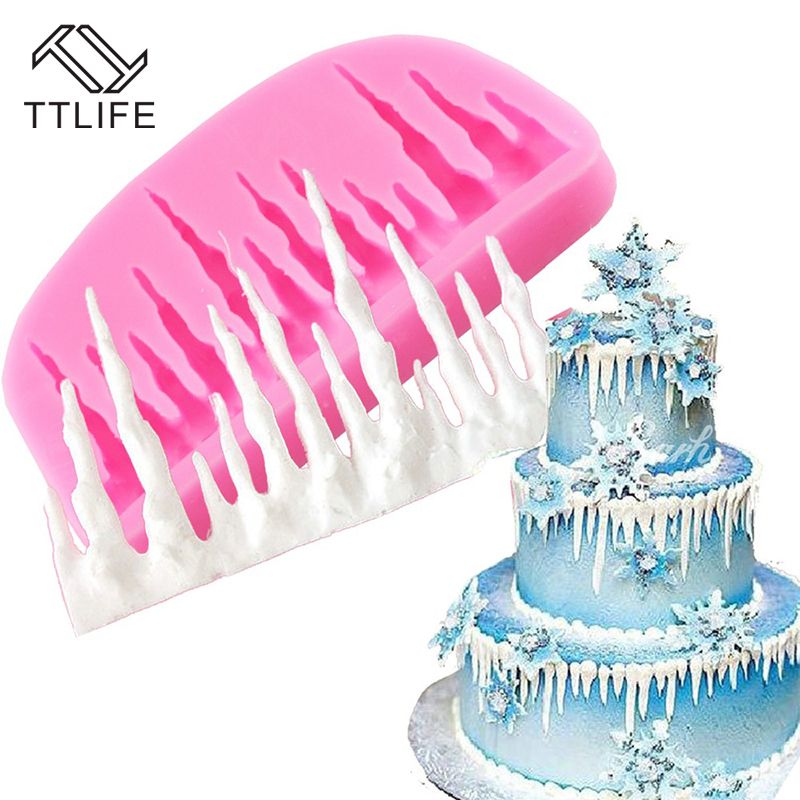 TTLIFE Frozen Ice Cone Christmas Cake Border Silicone Mold