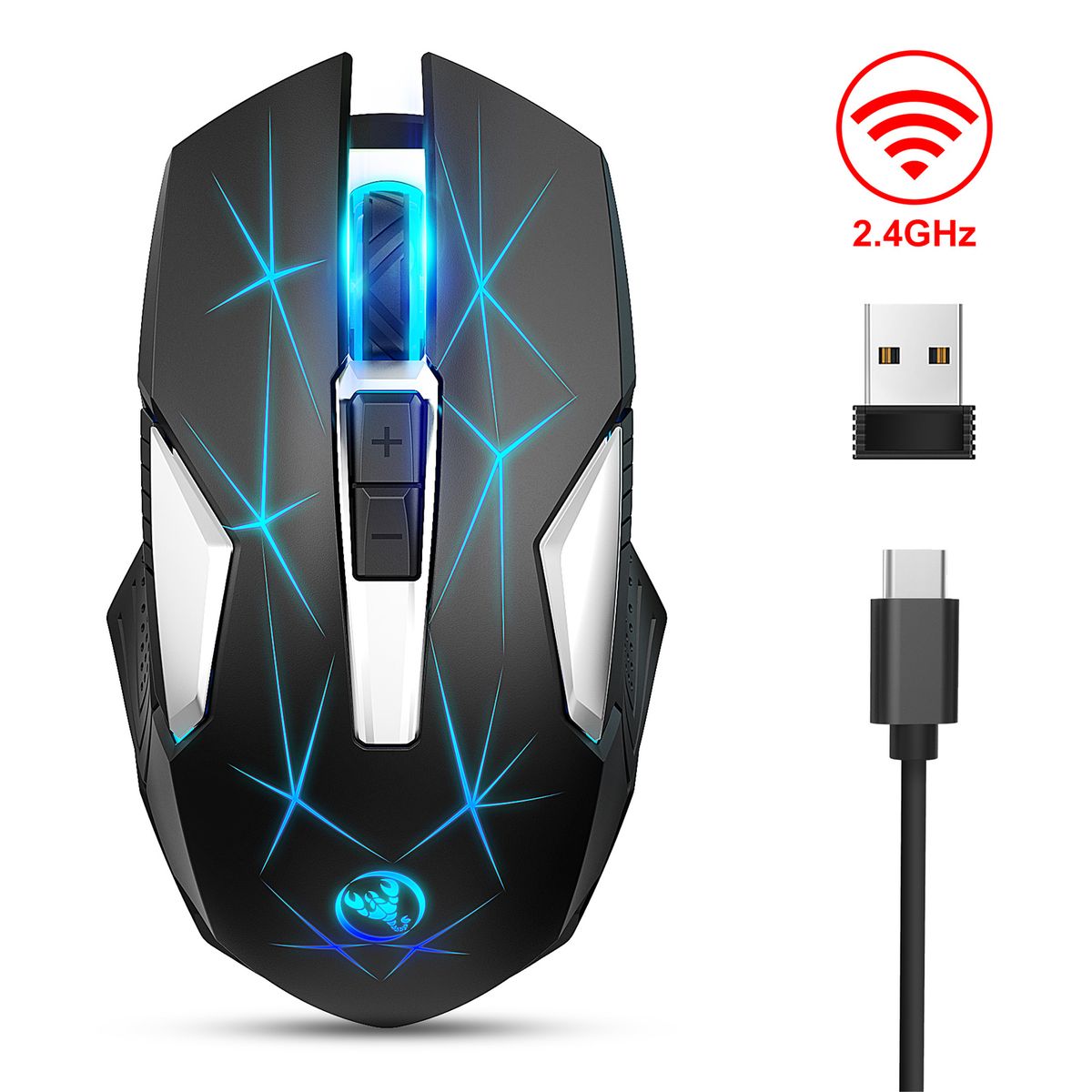 T300 2.4G Wireless Mouse Ergonomic Mouse 600mAh