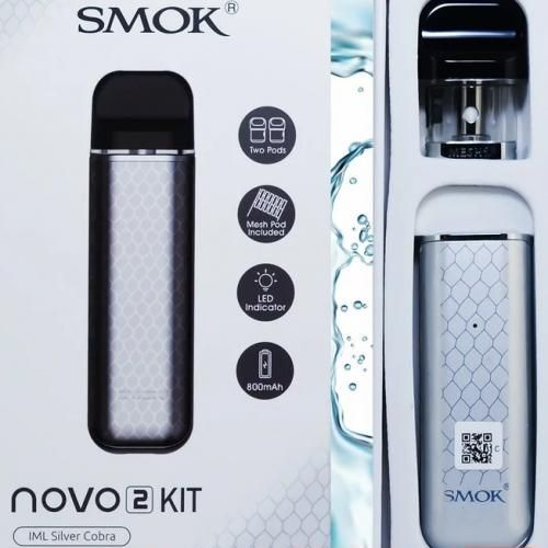 Novo 2 Rechargeable Vape Pod/Kit Silver Cobra
