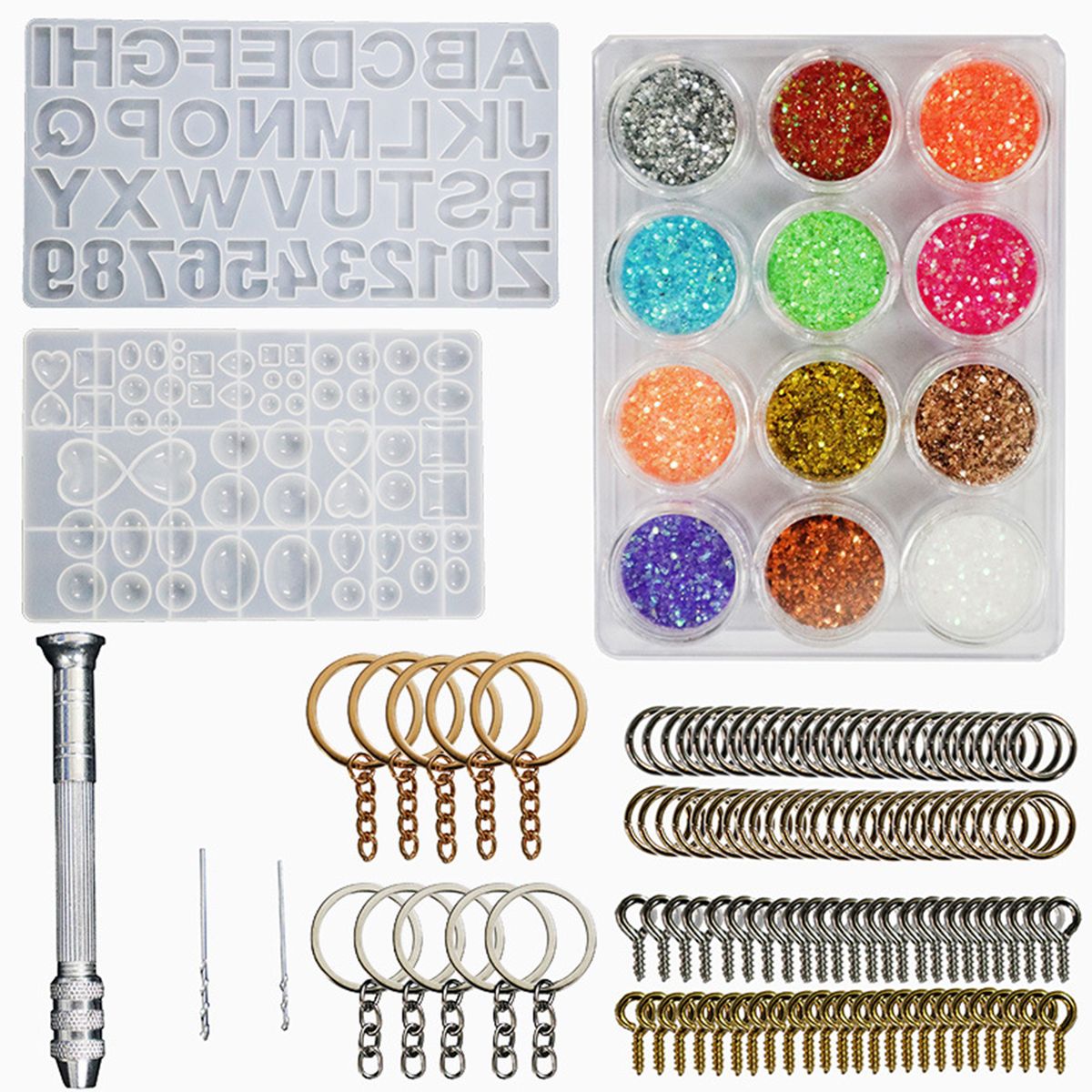 127Pcs DIY Alphabet Resin Casting Molds Letter Numbers