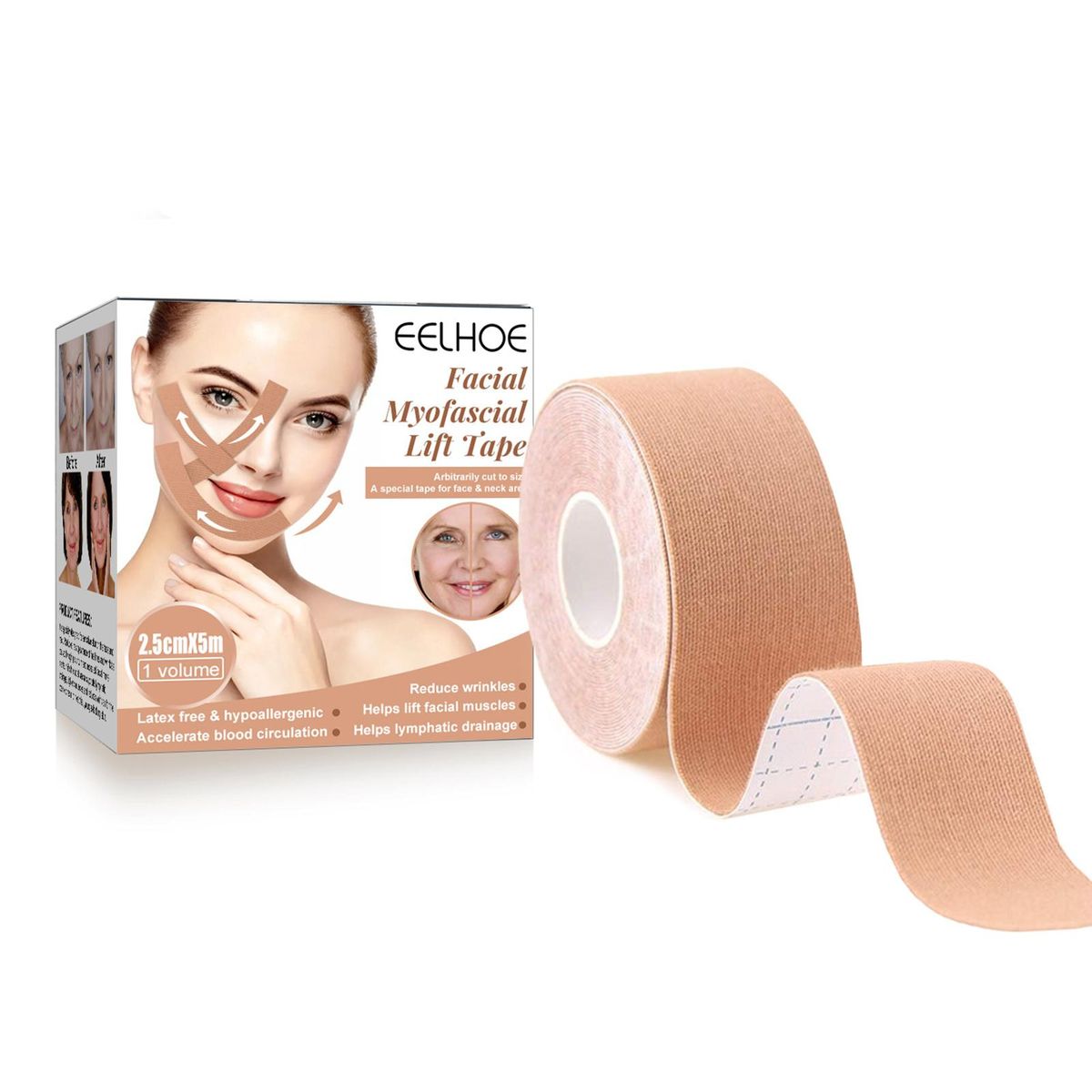 EELHOE F-acial A-nti Sagging Lifting Patch Slimming S-trap Double Chin Reducer Portable
