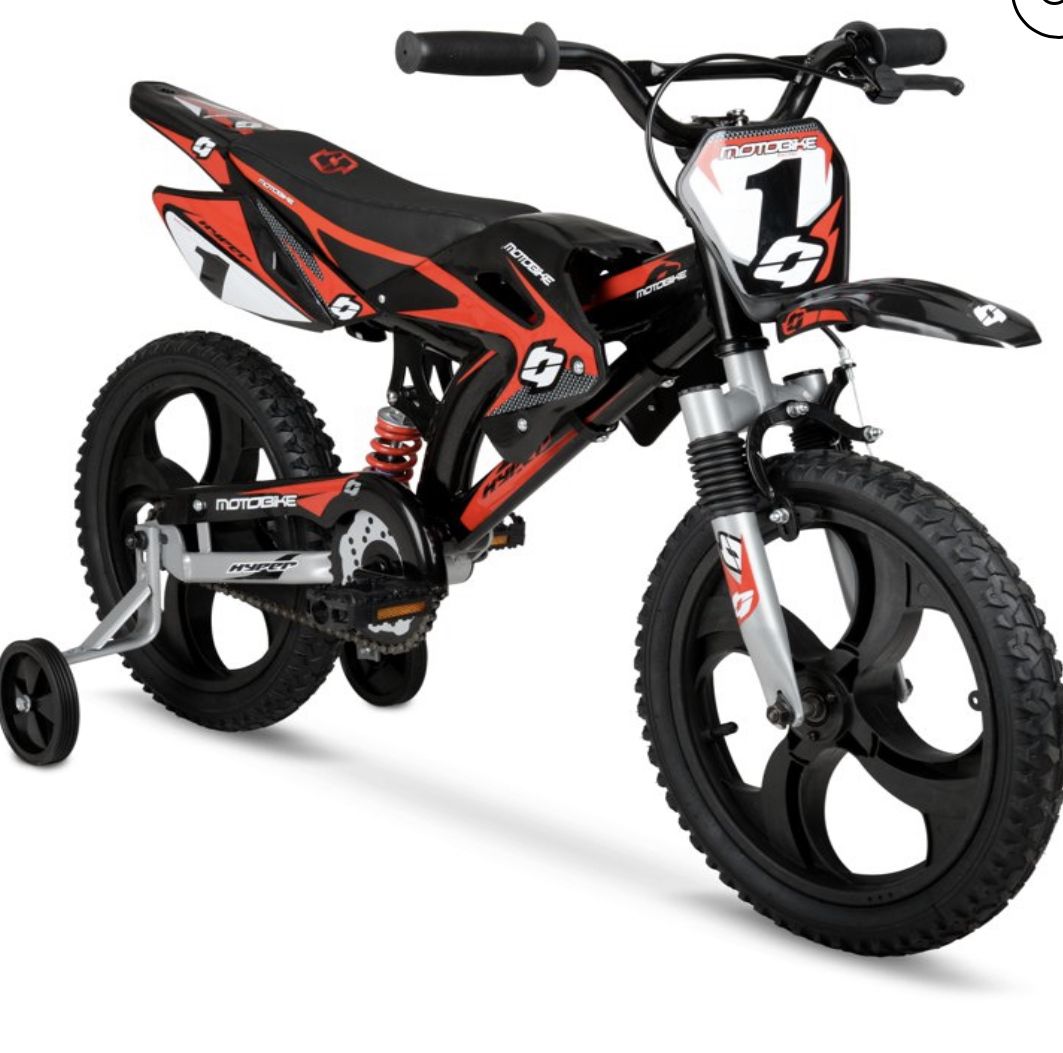 Bicycles 16in Kids Mag Wheels Motobike, Black/Red