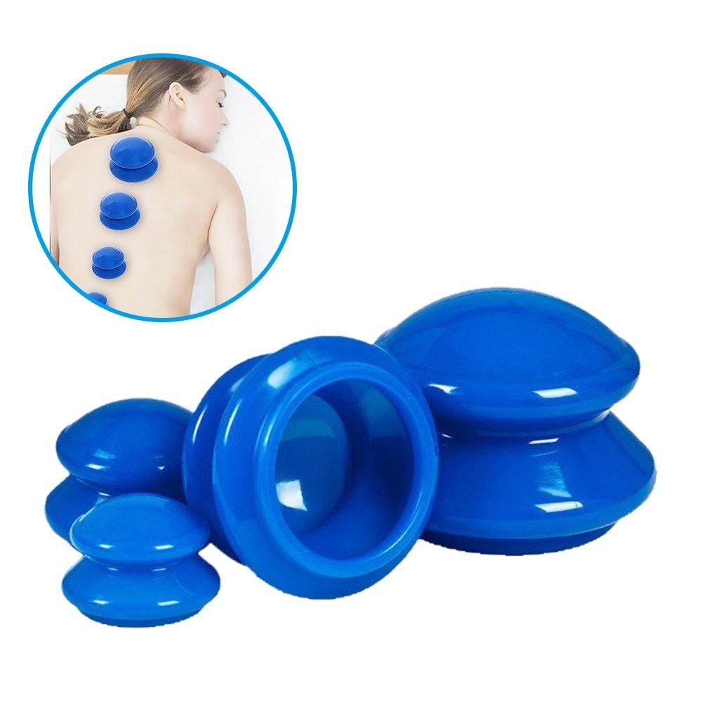 4 Pcs Silicone Cupping Set for Facial Body Massage Therapy Muscle Pain Relief