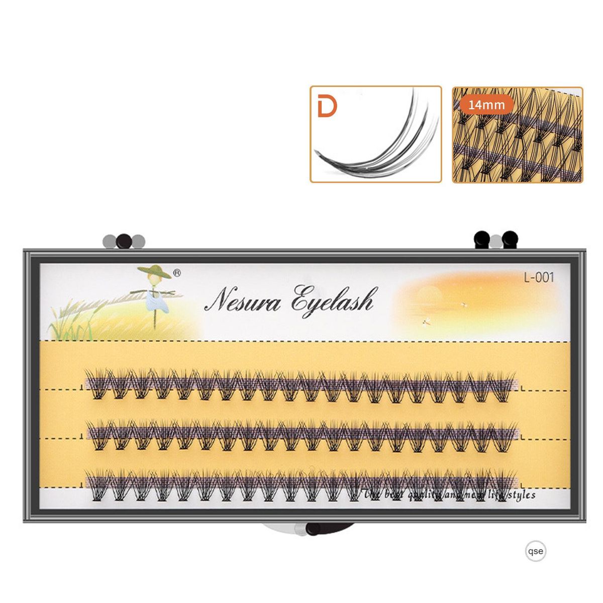 False Individual Eyelashes Artificial Fiber Extension