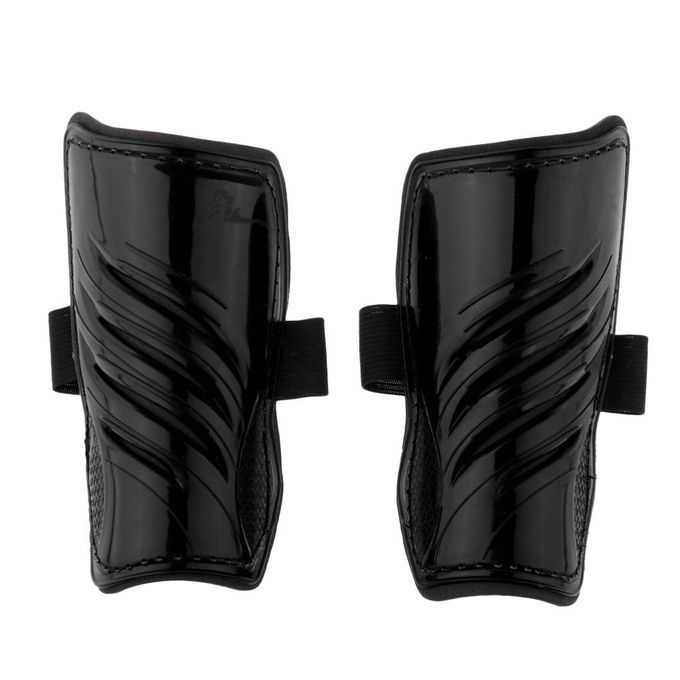 Pair Of Lightweight Shin Guards Comfortable To Wear For Soccer Black