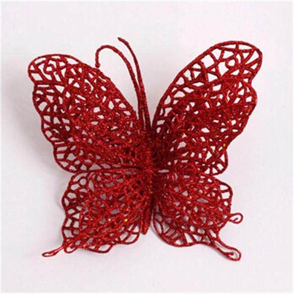Christmas Tree Hanging House Decoration Hollow Plastic Butterfly Ornaments New Gules