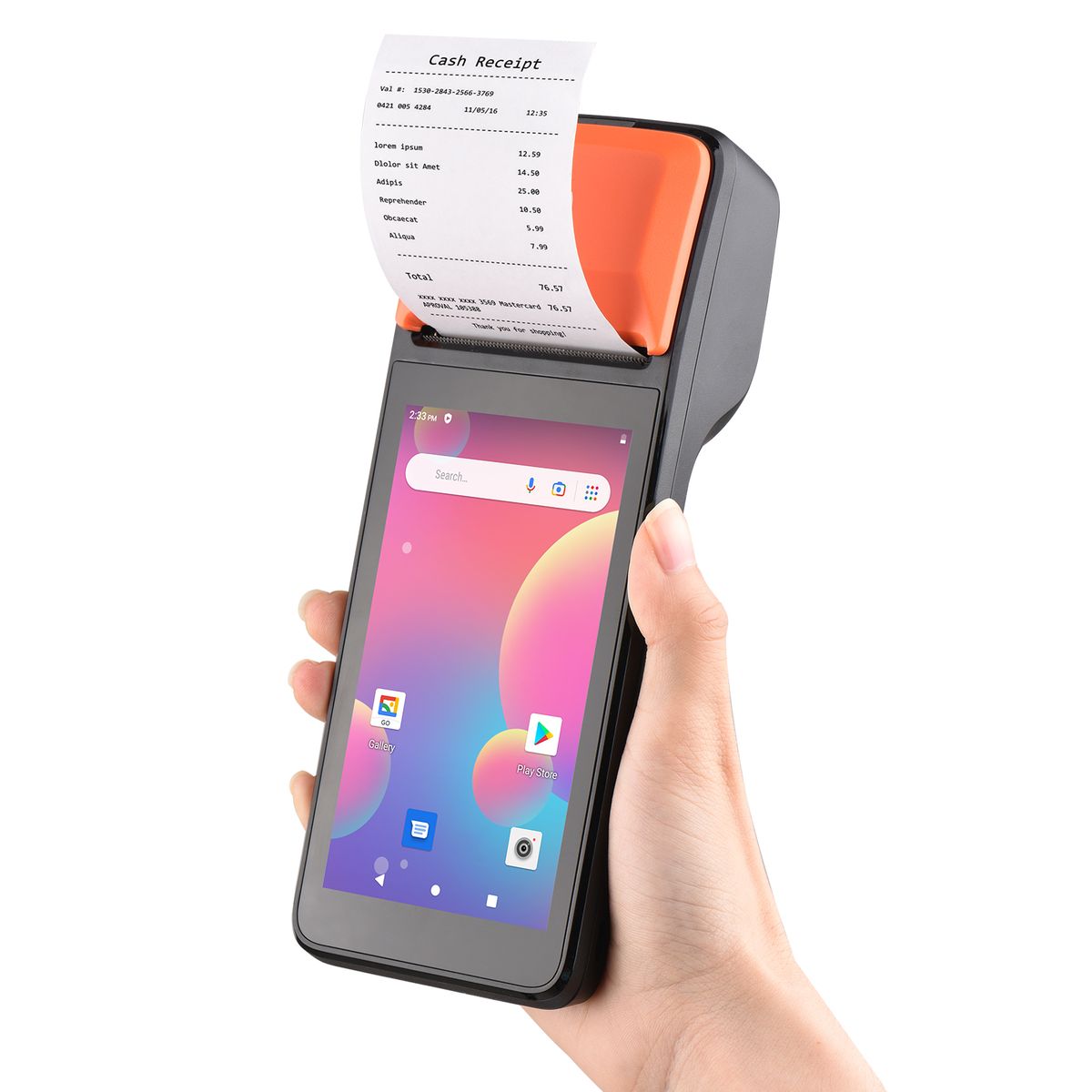 Handheld 3G POS Receipt Printer Android 8.1 1D/2D Barcode