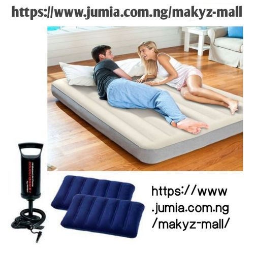 Inflatable Airbed With 2 Pillows For 2 Persons