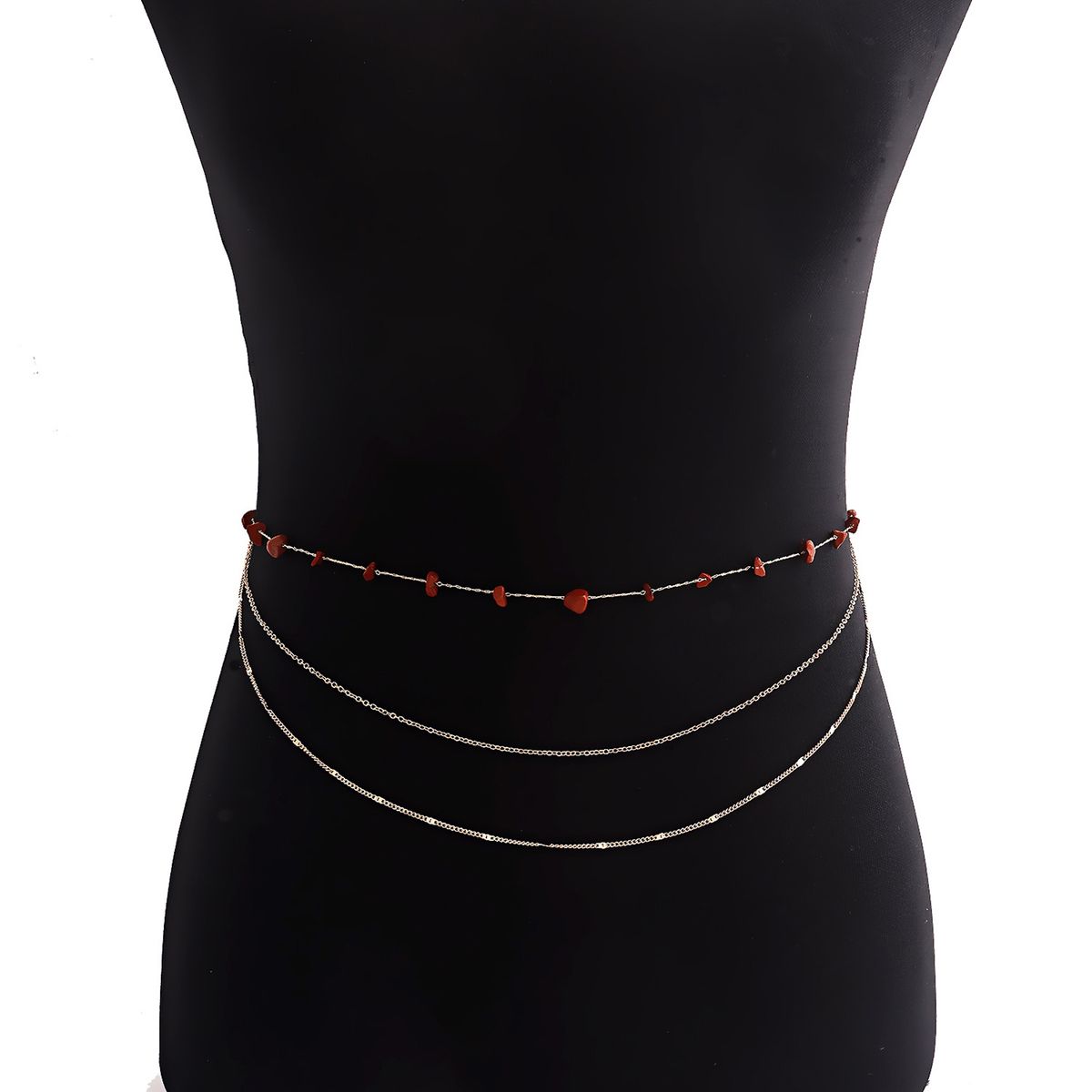 Belly Belt Chain Wear-resistant Three Circles Red
