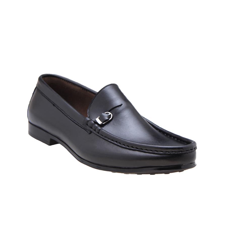 Loafers With Buckle Detail - Black