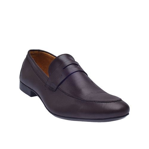 Formal Slip-on Shoes With Belt Detail - Brown