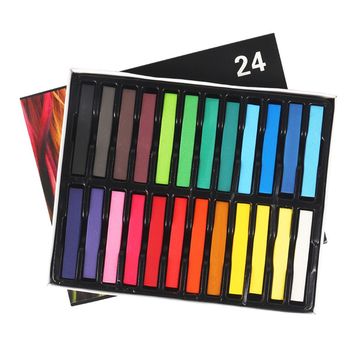 Square Pastel Set 24 Colors Soft Dry Pastel Artist Chalk Pastel Sticks Non Toxic for Office School Art Drawing Painting Supplies