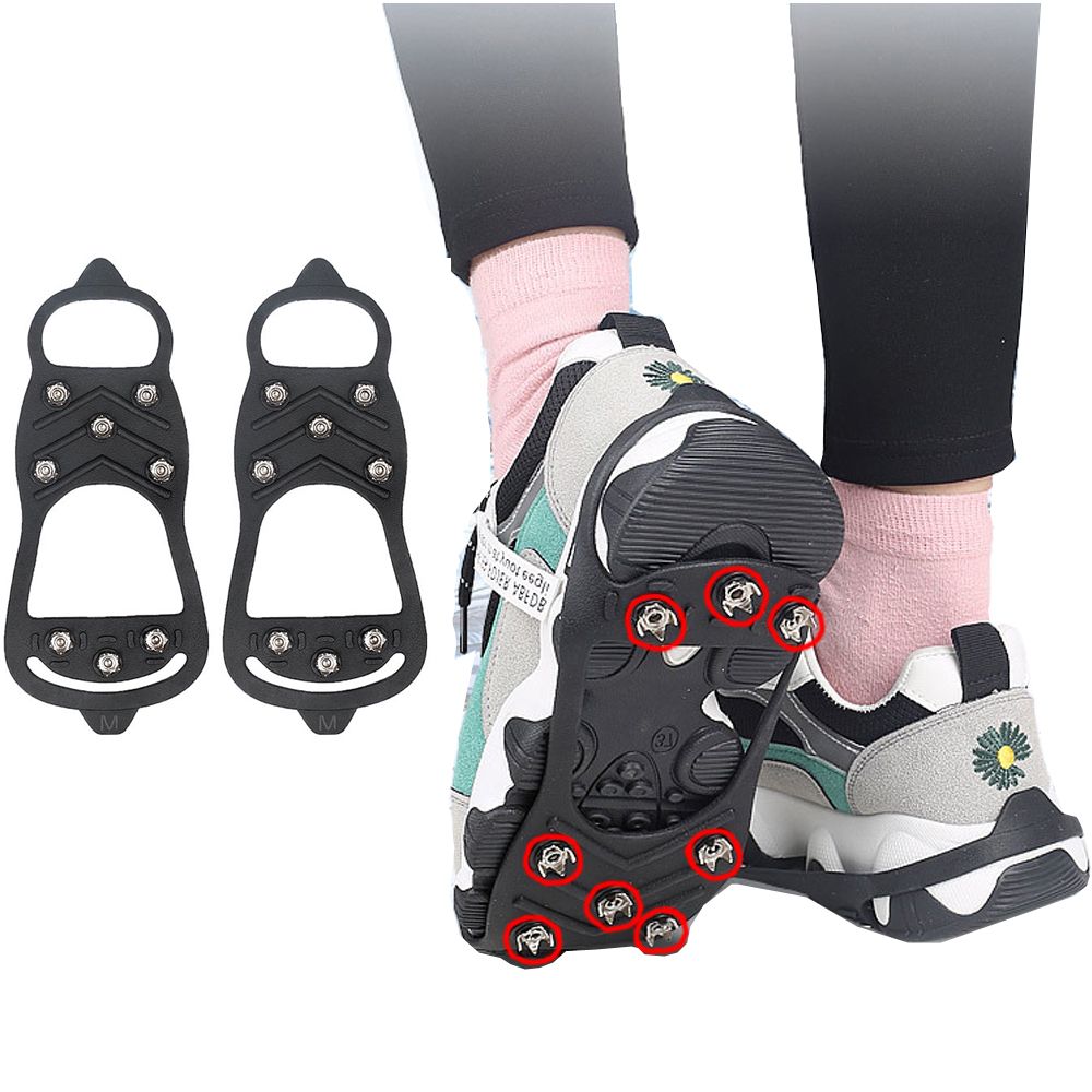 8 Teeth Ice Gripper Spike For Shoes Winter Outdoor Anti-Slip Hiking Mountain