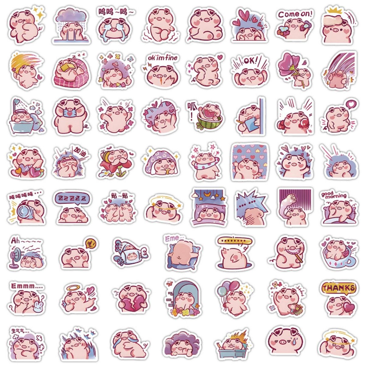 60Pcs Animal Stickers Suitcase Laptop Water Bottle Graffiti Stickers