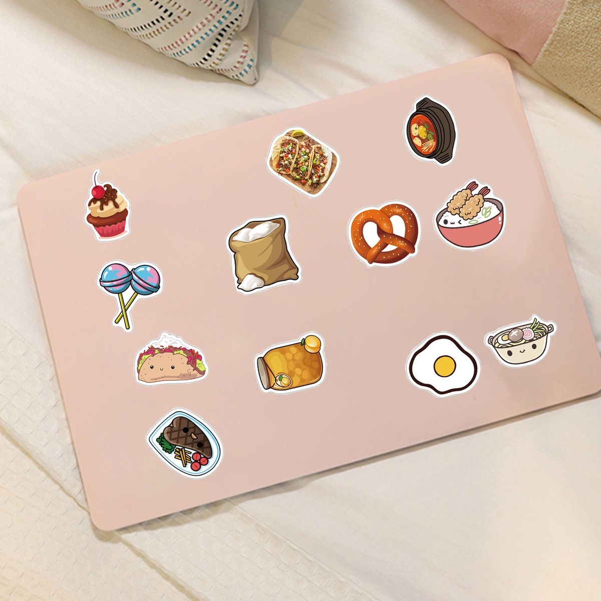 50PcsSet Laptop Stickers Cartoon Food Graffiti Decal F