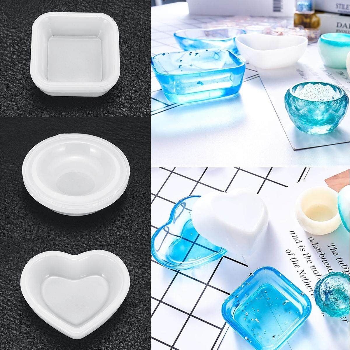 DIY Resin Casting Molds Plate Saucer Silicone Craft Gift Making Mould Tool Set Round 6 * 1.5cm
