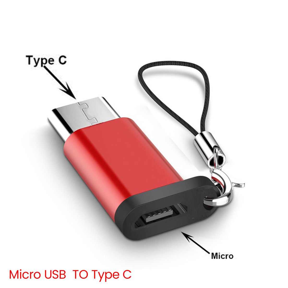 Micro USB To Type C OTG Adapter - Red