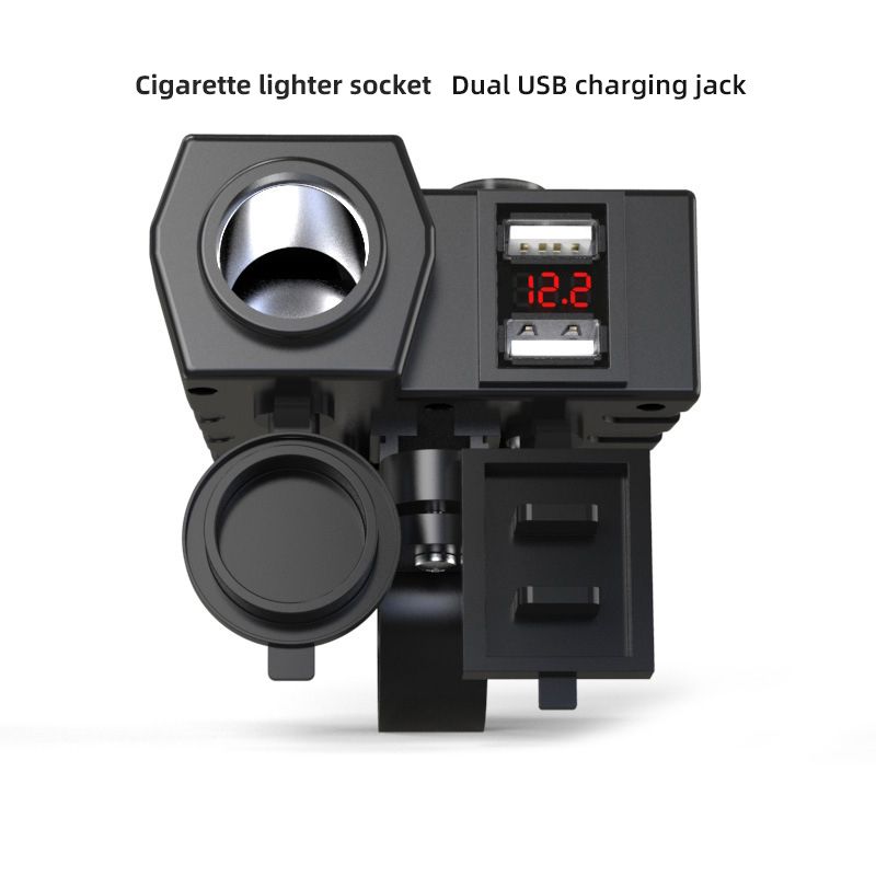 Dual USB Charger Socket Waterproof On Motorcycle Handlebar