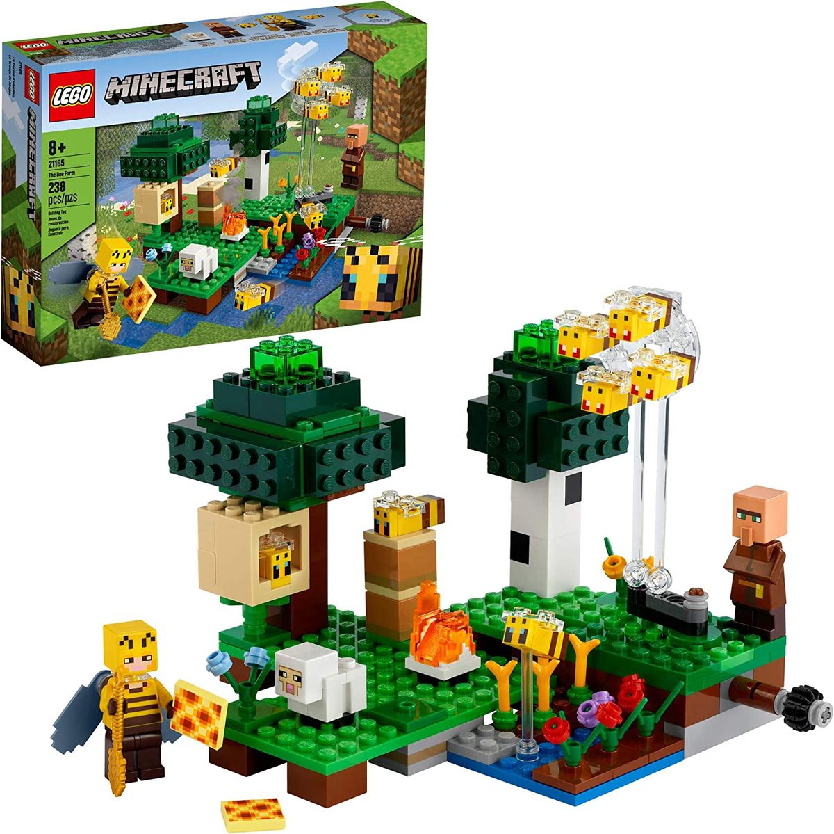 Minecraft The Bee Farm 21165 Minecraft Building Action Toy With A Beekeeper (238 Pieces)