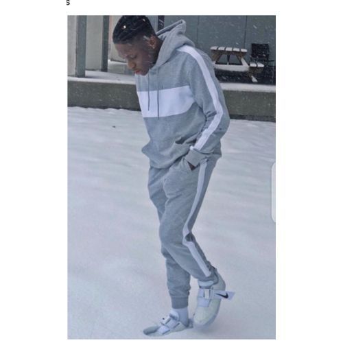 Patch White Grey Hoodie And Joggers