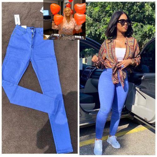 Blue High Waist  Jean For Ladies