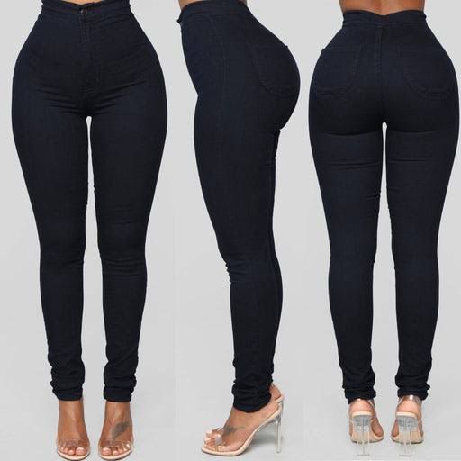 Ladies High Waist Jean- Black