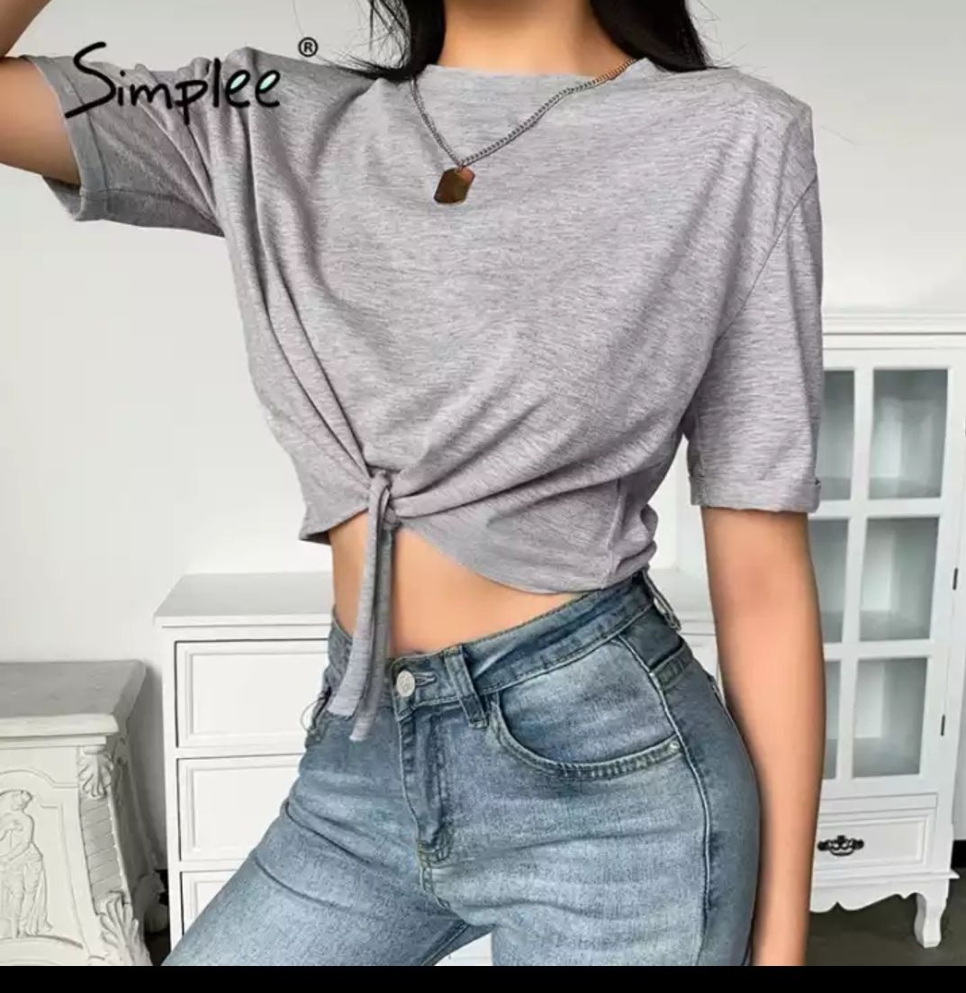 Success Ash Cotton Crop Top