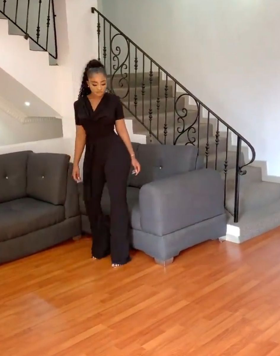 Linda Sexy Black Short Sleeve Jump Suit
