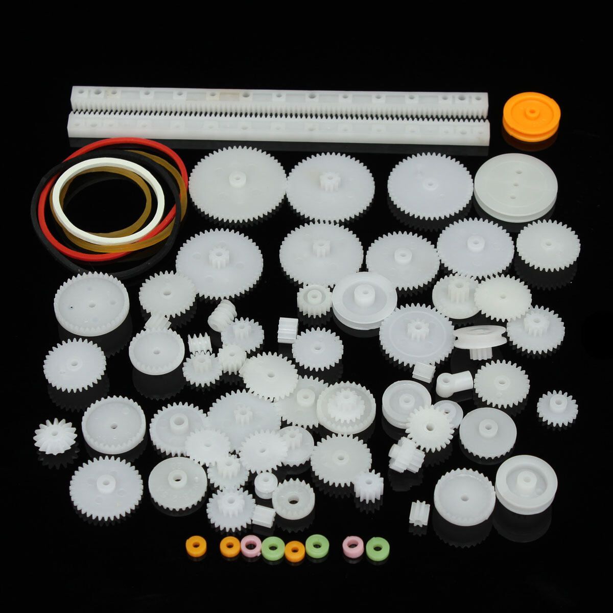75Pcs Plastic Shaft Single Double Reduction Crown Worm Gears Set For DIY Robot