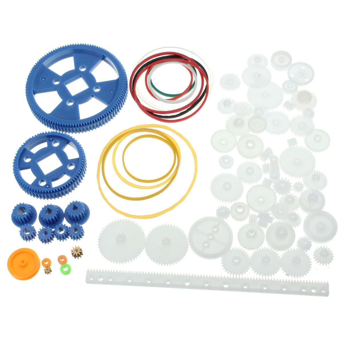 80x Plastic DIY Robot Gear Set Single Double Layer Crown Shaft Axle Sleeve Kit