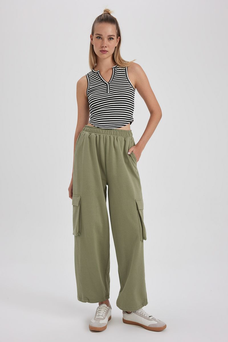 Woman Coool Jogger Fit Knitted Trousers - Khaki