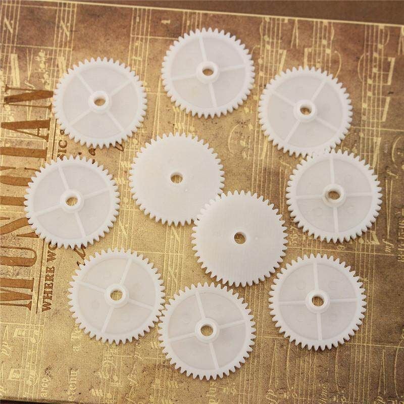 20 SET 10pcs White Gear 3mm Plastic Accessories Of DIY Model Toy Motor Shaft Gear White