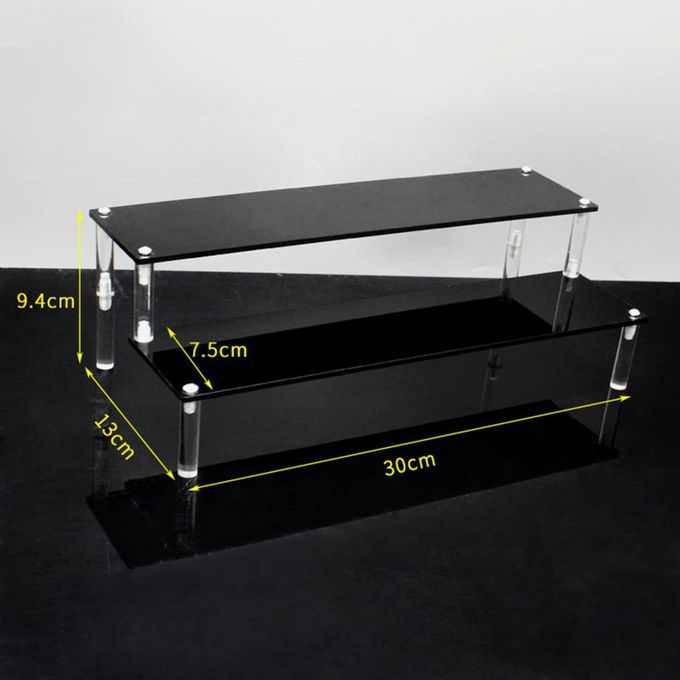 Acrylic Display Stand 2/3 Tier Shelf For Action Black 30cm 2 Tier