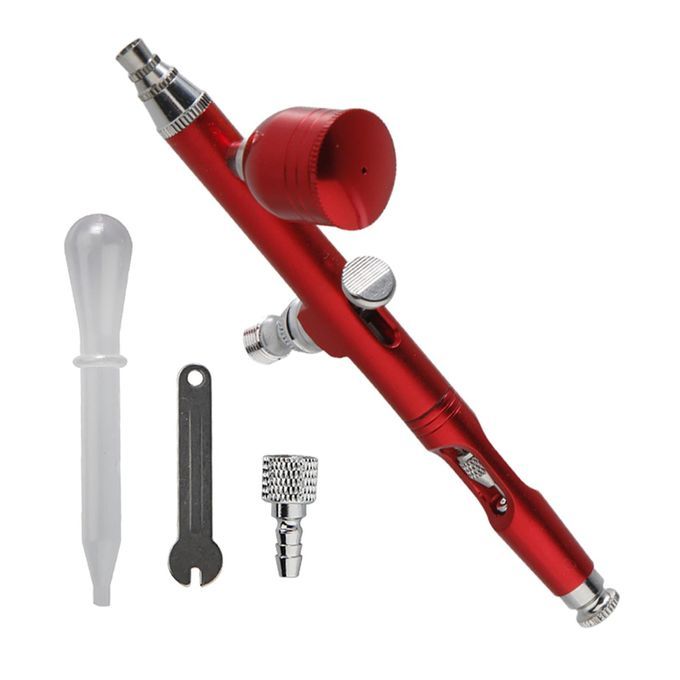Portable Air Brush Set Cordless 7cc 0.3mm Nozzles Airbrush For Red