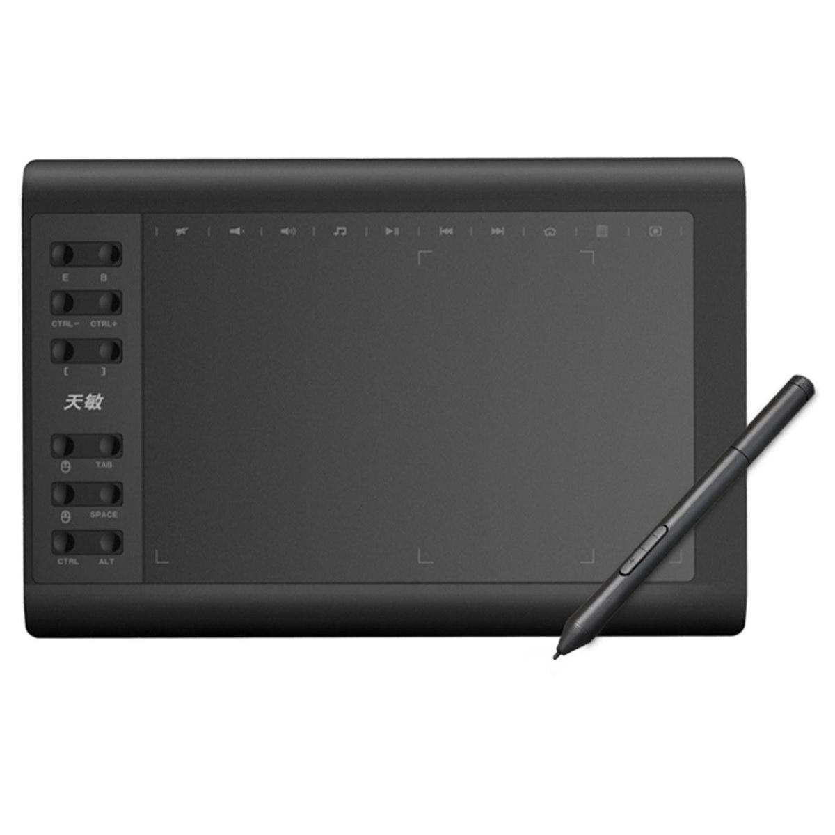 10moons G10 Digital Art Graphics Drawing Tablet 10 x 6 Inches Ultralight Art Creation Sketch with Battery-free Stylus 8 Pen Nibs 8192 Levels Pressure 10 Express Keys Compatible with Windows Android OTG for Drawing Designing T