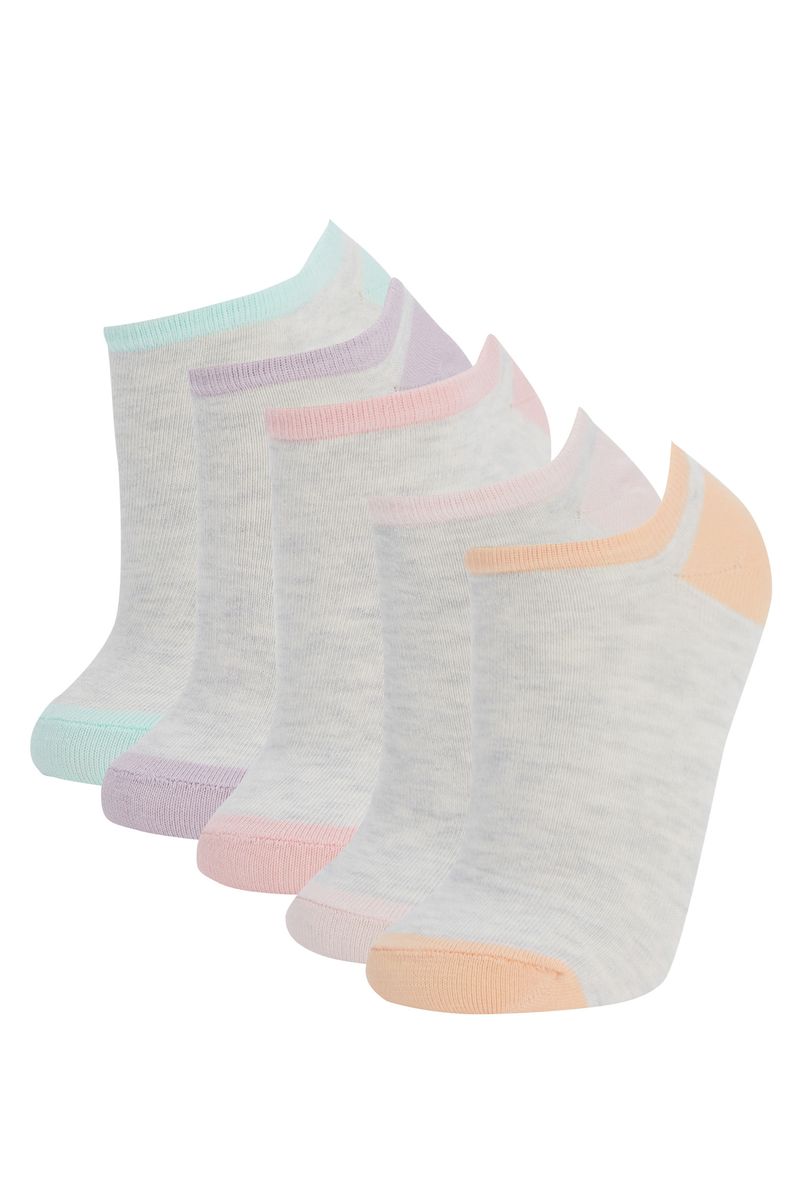 5 Pieces Woman Low Cut Socks - Grey