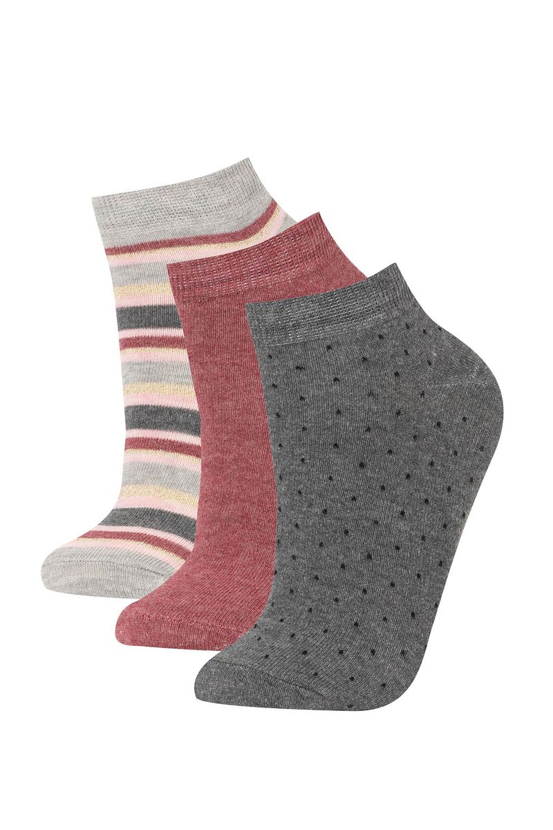Woman Low Cut 3 Low Cut Socks-Bordeaux