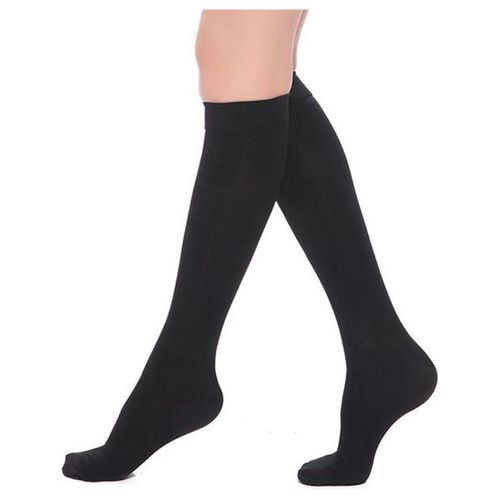 Unisex Soft Cotton Black Knee High Socks 3pairs
