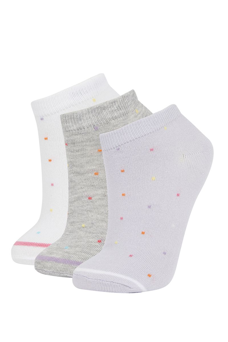 Woman Low Cut 3 Low Cut Socks-Grey