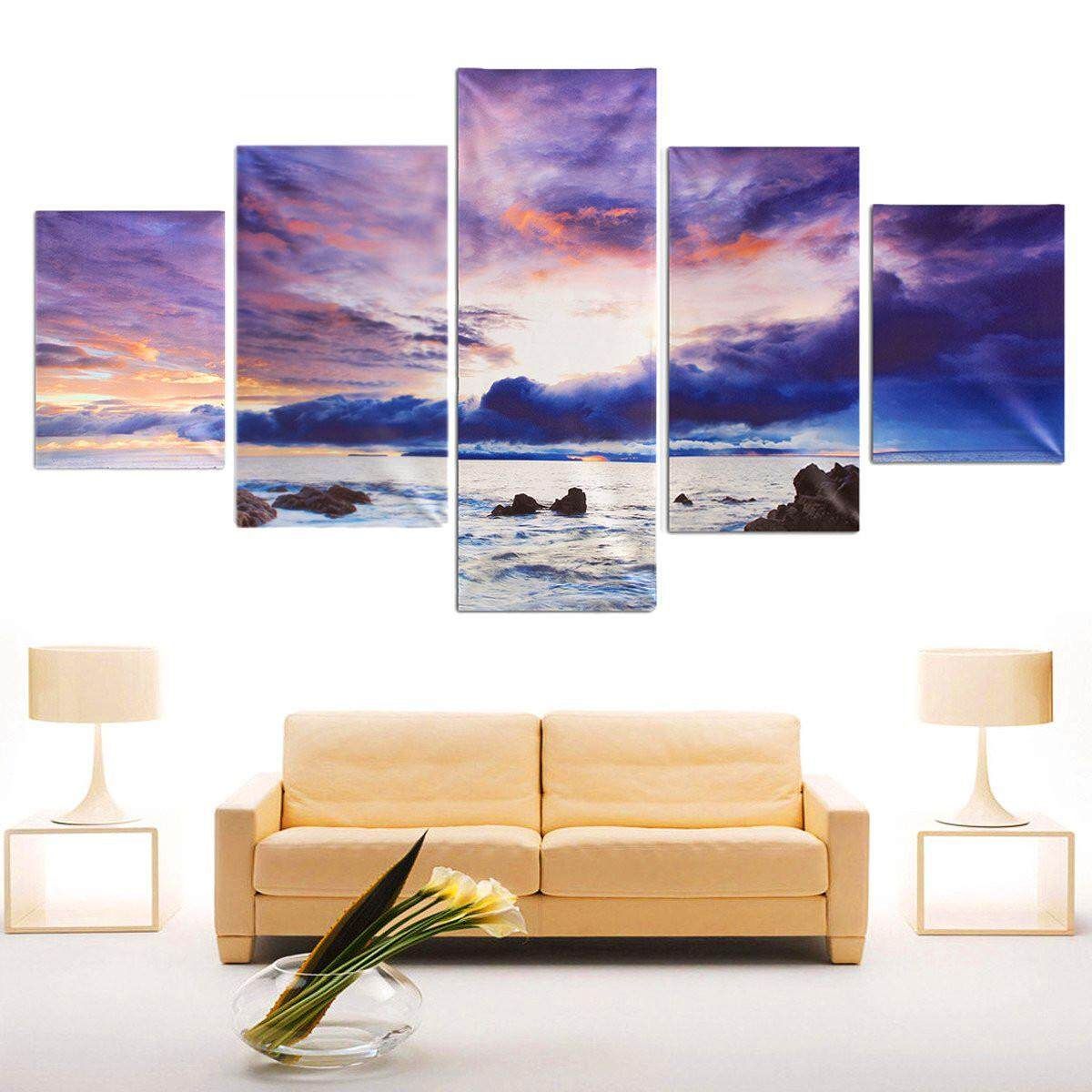 5Pcs/set HD Canvas Print Wall Art Scenery Picture Home Decor No Frame