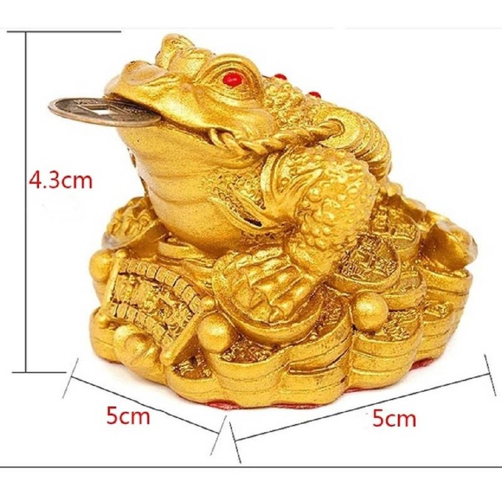 Small China Fengshui Wealth Money Golden  Frog Statue Sculpture